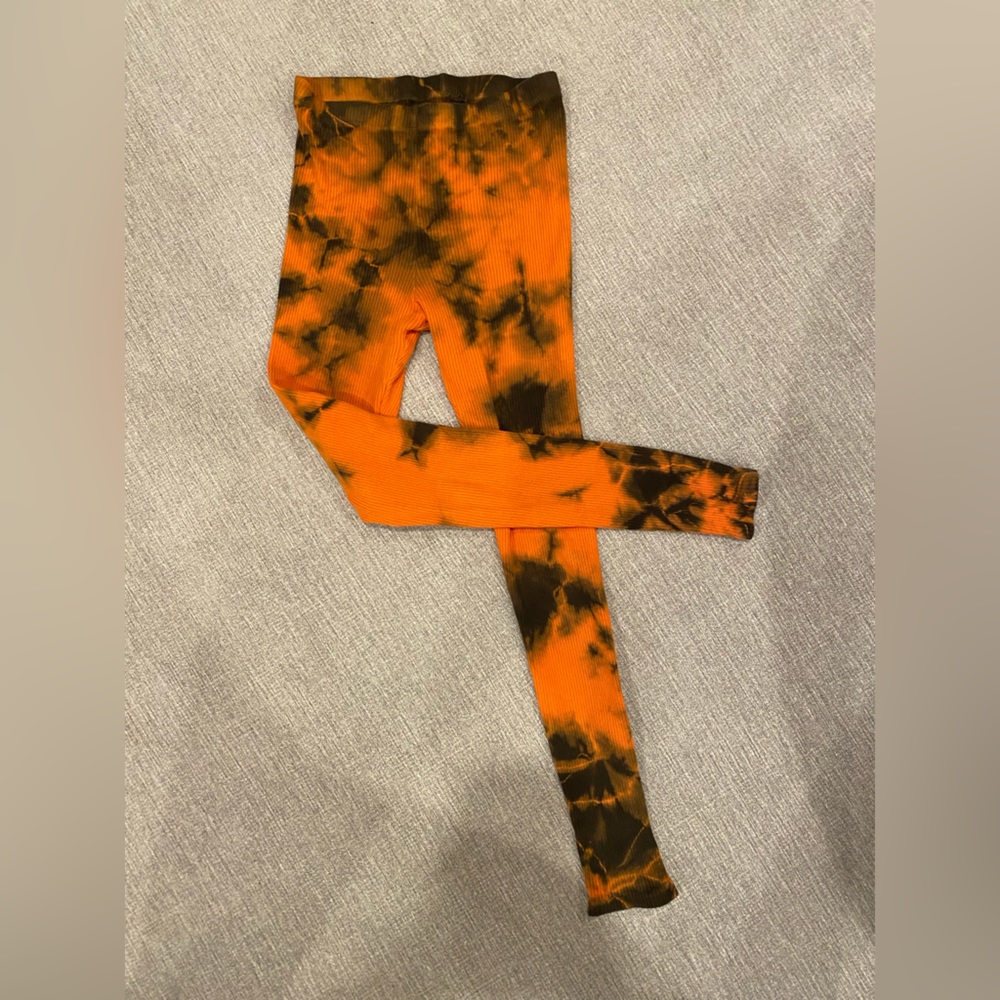 (3/$15) Orange Tie Dye Leggings